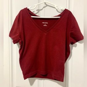 Wild Fable Red Crop Top // V-Neck // Size XS